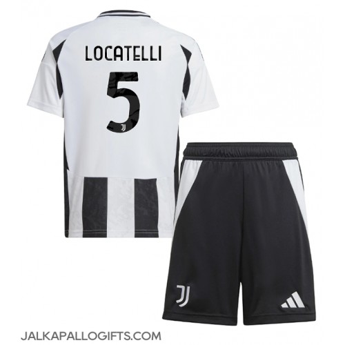 Juventus Manuel Locatelli #5 Koti Peliasu Lasten 2024-25 Lyhythihainen (+ Lyhyet housut)